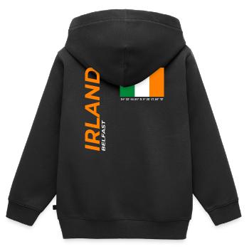 Belfast - Sweat Premium à capuche zippé enfant bio - noir - Dos - AI Model Kid Male (0cm)