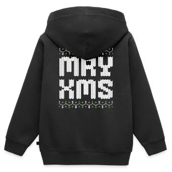 Joyeux Noël MRY XMS Moche de Noël - Sweat Premium à capuche zippé enfant bio - noir - Dos - AI Model Kid Male (0cm)