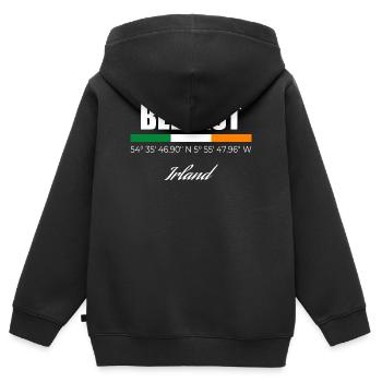 Belfast - Sweat Premium à capuche zippé enfant bio - noir - Dos - AI Model Kid Male (0cm)
