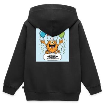 Party Monster mit Einäugigem Jubel - Kinder Premium Organic Zip Hoodie - Schwarz - Hinten - AI Model Kid Male (0cm)