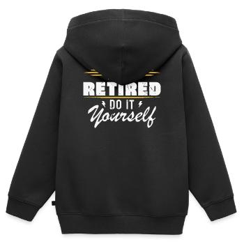 Je suis à la retraite, fais-le toi-même, offre de la retraite - Sweat Premium à capuche zippé enfant bio - noir - Dos - AI Model Kid Male (0cm)
