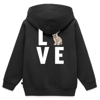 Hasen Hase - Kinder Premium Organic Zip Hoodie - Schwarz - Hinten - AI Model Kid Male (0cm)