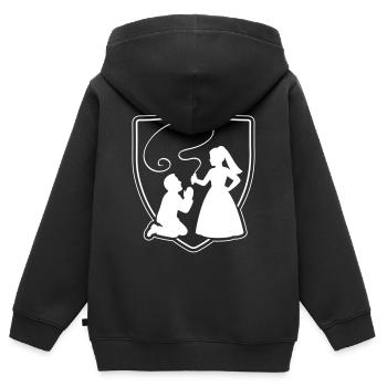 Hochzeit Brautpaar Ehepaar Silhouette - Kinder Premium Organic Zip Hoodie - Schwarz - Hinten - AI Model Kid Male (0cm)