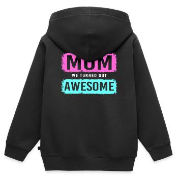 Maman célibataire Maman célibataire Maman célibataire - Sweat Premium à capuche zippé enfant bio - noir - Dos - AI Model Kid Male (0cm)
