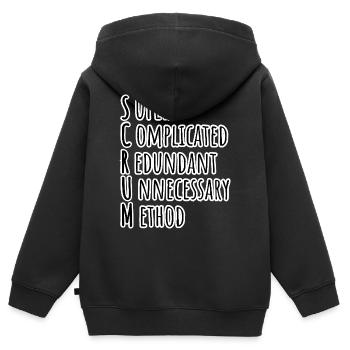 SCRUM Master hat agil das Daily Backlog Refinement - Kinder Premium Organic Zip Hoodie - Schwarz - Hinten - AI Model Kid Male (0cm)