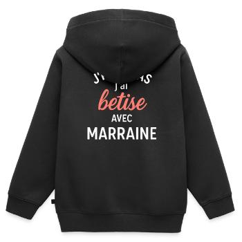 Ich albern mit der Patentante - Kinder Premium Organic Zip Hoodie - Schwarz - Hinten - AI Model Kid Male (0cm)