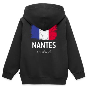Nantes - Kinder Premium Organic Zip Hoodie - Schwarz - Hinten - AI Model Kid Male (0cm)