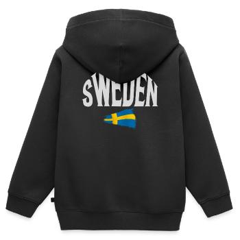Suède - Sweat Premium à capuche zippé enfant bio - noir - Dos - AI Model Kid Male (0cm)