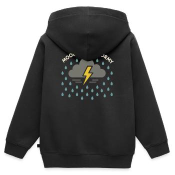 Wetter Drama Humor Geschenk Regen Schnee - Kinder Premium Organic Zip Hoodie - Schwarz - Hinten - AI Model Kid Male (0cm)