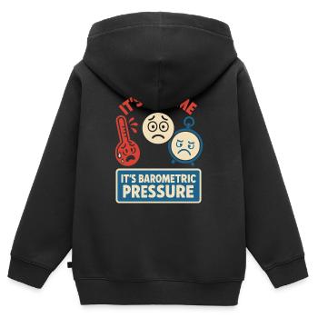 Wetter Drama Humor Geschenk Regen Schnee - Kinder Premium Organic Zip Hoodie - Schwarz - Hinten - AI Model Kid Male (0cm)