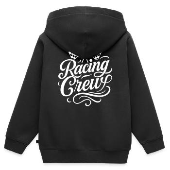 Racing Crew - Kinder Premium Organic Zip Hoodie - Schwarz - Hinten - AI Model Kid Male (0cm)