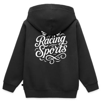 Racing Sport Motorsport - Kinder Premium Organic Zip Hoodie - Schwarz - Hinten - AI Model Kid Male (0cm)