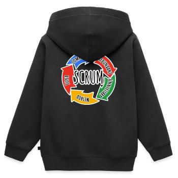 Cadre Scrum pour le travail agile en développement - Sweat Premium à capuche zippé enfant bio - noir - Dos - AI Model Kid Male (0cm)