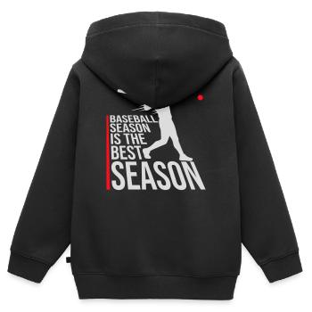 La saison de baseball est la meilleure saison des sports de fans - Sweat Premium à capuche zippé enfant bio - noir - Dos - AI Model Kid Male (0cm)