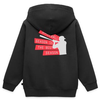 La saison de baseball est la meilleure saison des sports de fans - Sweat Premium à capuche zippé enfant bio - noir - Dos - AI Model Kid Male (0cm)