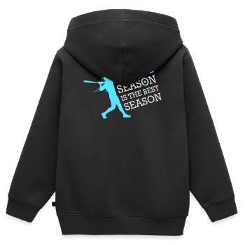 La saison de baseball est la meilleure saison des sports de fans - Sweat Premium à capuche zippé enfant bio - noir - Dos - AI Model Kid Male (0cm)