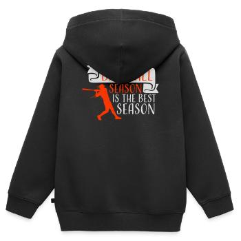La saison de baseball est la meilleure saison des sports de fans - Sweat Premium à capuche zippé enfant bio - noir - Dos - AI Model Kid Male (0cm)