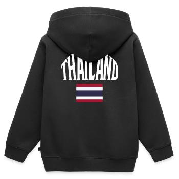 Thaïlande - Sweat Premium à capuche zippé enfant bio - noir - Dos - AI Model Kid Male (0cm)