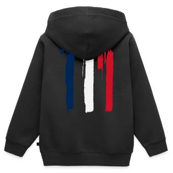 Franches de France - Sweat Premium à capuche zippé enfant bio - noir - Dos - AI Model Kid Male (0cm)