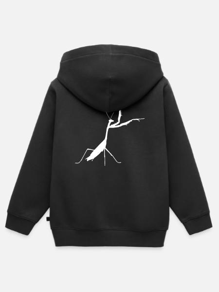 Gottesanbeterin weiss - Kinder Premium Organic Zip Hoodie - Schwarz