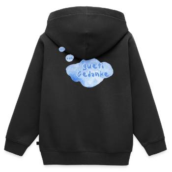 gueti thought - Kids Premium Organic Zip-up Hoodie - black - Back - AI Model Kid Male (0cm)