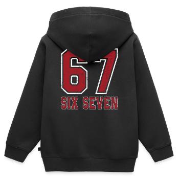 67 Six Seven  - Kinder Premium Organic Zip Hoodie - Schwarz - Hinten - AI Model Kid Male (0cm)