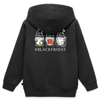Black Friday Kaufrausch - Kinder Premium Organic Zip Hoodie - Schwarz - Hinten - AI Model Kid Male (0cm)