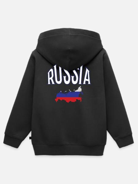 Russia - Kinder Premium Organic Zip Hoodie - Schwarz