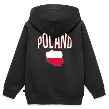 Pologne - Sweat Premium à capuche zippé enfant bio - noir - Dos - AI Model Kid Male (0cm)