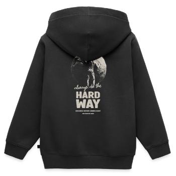 Harter Weg - Kinder Premium Organic Zip Hoodie - Schwarz - Hinten - AI Model Kid Male (0cm)