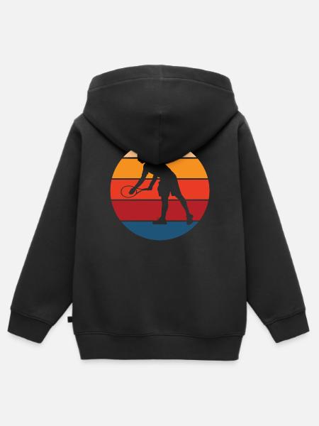 Tennis - Kinder Premium Organic Zip Hoodie - Schwarz
