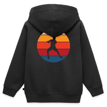 Tennis - Kinder Premium Organic Zip Hoodie - Schwarz - Hinten - AI Model Kid Male (0cm)