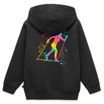 Ski de fond Ski de fond - Sweat Premium à capuche zippé enfant bio - noir - Dos - AI Model Kid Male (0cm)