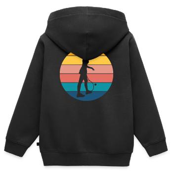 Tennis - Kinder Premium Organic Zip Hoodie - Schwarz - Hinten - AI Model Kid Male (0cm)