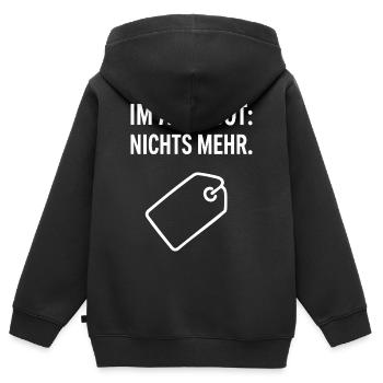 Scherz design: im Angebot nichts mehr - Kinder Premium Organic Zip Hoodie - Schwarz - Hinten - AI Model Kid Male (0cm)