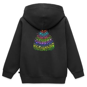 Weihnachtsbaum - Kinder Premium Organic Zip Hoodie - Schwarz - Hinten - AI Model Kid Male (0cm)