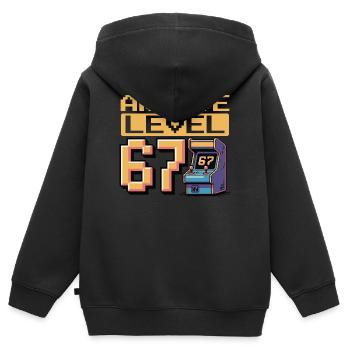 Arcade Level 67 Pixel Art - Kinder Premium Organic Zip Hoodie - Schwarz - Hinten - AI Model Kid Male (0cm)