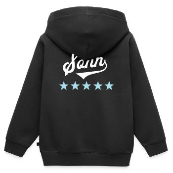 Fils Enfants Fils Préférés Fils Fils Meilleurs Fils - Sweat Premium à capuche zippé enfant bio - noir - Dos - AI Model Kid Male (0cm)