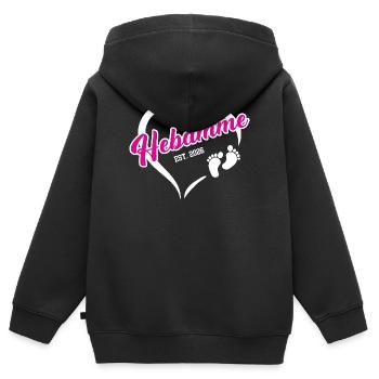 Hebamme 2026 Beruf Hebammenstudium Geburtshilfe - Kinder Premium Organic Zip Hoodie - Schwarz - Hinten - AI Model Kid Male (0cm)