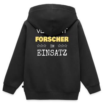 Berufung Forscher - Kinder Premium Organic Zip Hoodie - Schwarz - Hinten - AI Model Kid Male (0cm)