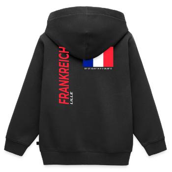 Lille - Sweat Premium à capuche zippé enfant bio - noir - Dos - AI Model Kid Male (0cm)