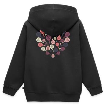 Padel Racket Heart  – Sport & Herz - Kinder Premium Organic Zip Hoodie - Schwarz - Hinten - AI Model Kid Male (0cm)