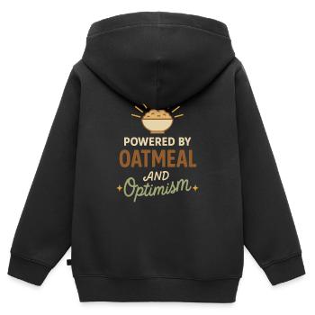 Culture du petit-déjeuner de la bouillie du jour au lendemain - Sweat Premium à capuche zippé enfant bio - noir - Dos - AI Model Kid Male (0cm)