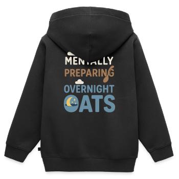 Culture du petit-déjeuner de la bouillie du jour au lendemain - Sweat Premium à capuche zippé enfant bio - noir - Dos - AI Model Kid Male (0cm)