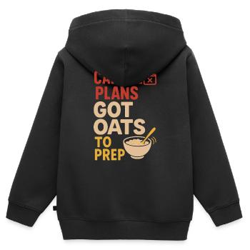 Culture du petit-déjeuner de la bouillie du jour au lendemain - Sweat Premium à capuche zippé enfant bio - noir - Dos - AI Model Kid Male (0cm)