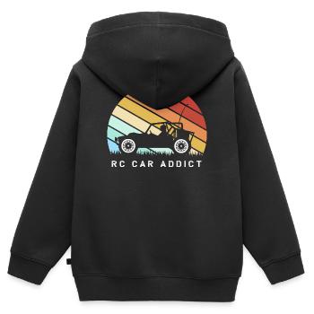 Voiture jouet RC - Sweat Premium à capuche zippé enfant bio - noir - Dos - AI Model Kid Male (0cm)