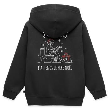 Joyeux Noël 2025 Humour Père Noël Original - Kids Premium Organic Zip-up Hoodie - black - Back - AI Model Kid Male (0cm)