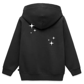 Sterne - Funkeln - Zeichen - Kinder Premium Organic Zip Hoodie - Schwarz - Hinten - AI Model Kid Male (0cm)