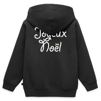 Joyeux Noël - Sweat Premium à capuche zippé enfant bio - noir - Dos - AI Model Kid Male (0cm)