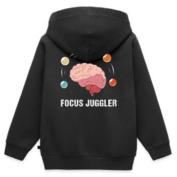 Autismus Geschenk Autist ADHS Asperger - Kinder Premium Organic Zip Hoodie - Schwarz - Hinten - AI Model Kid Male (0cm)